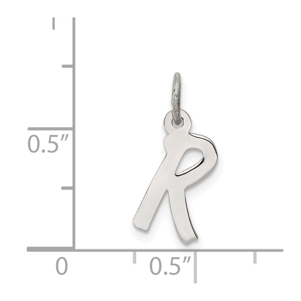 Sterling Silver Rhodium-plated Letter R Initial Charm