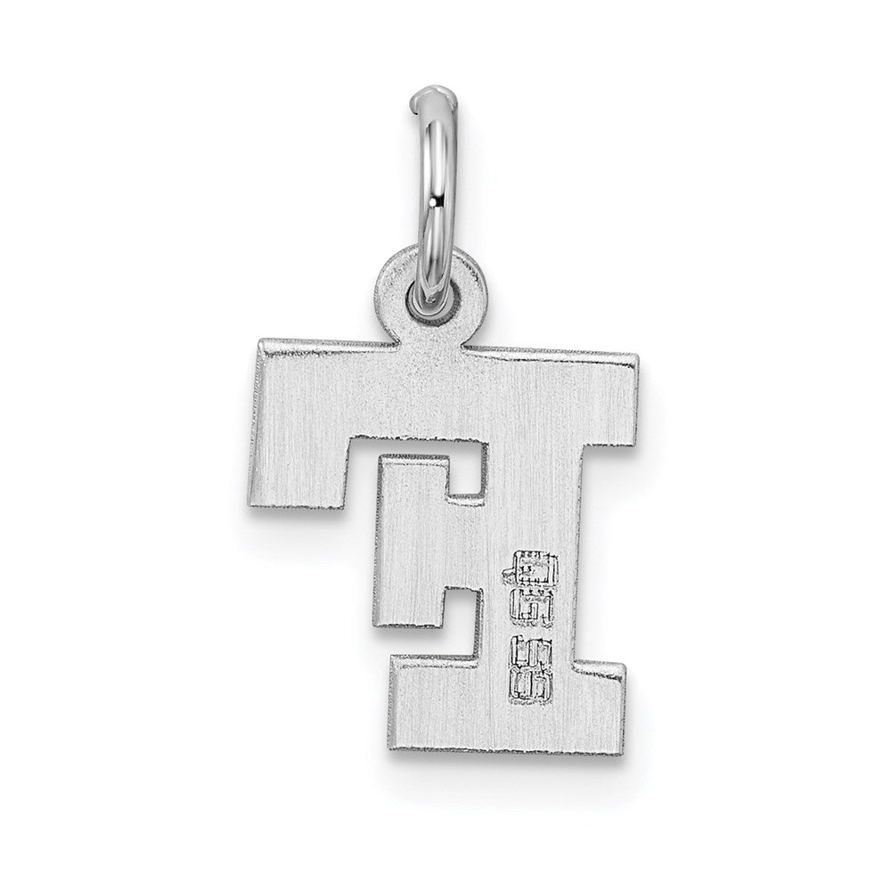 Sterling Silver Rhodium-plated Block Letter F Initial Charm