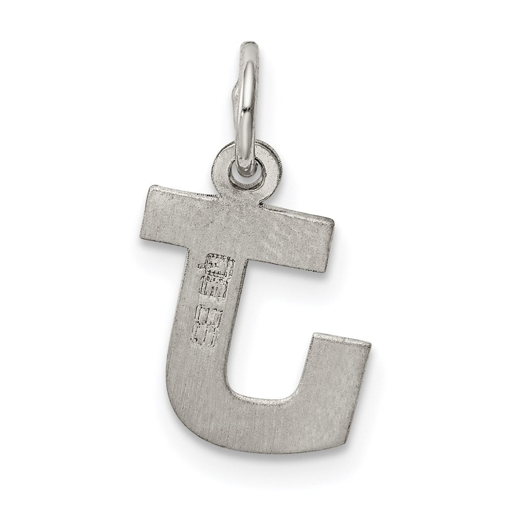 Sterling Silver Rhodium-plated Block Letter J Initial Charm