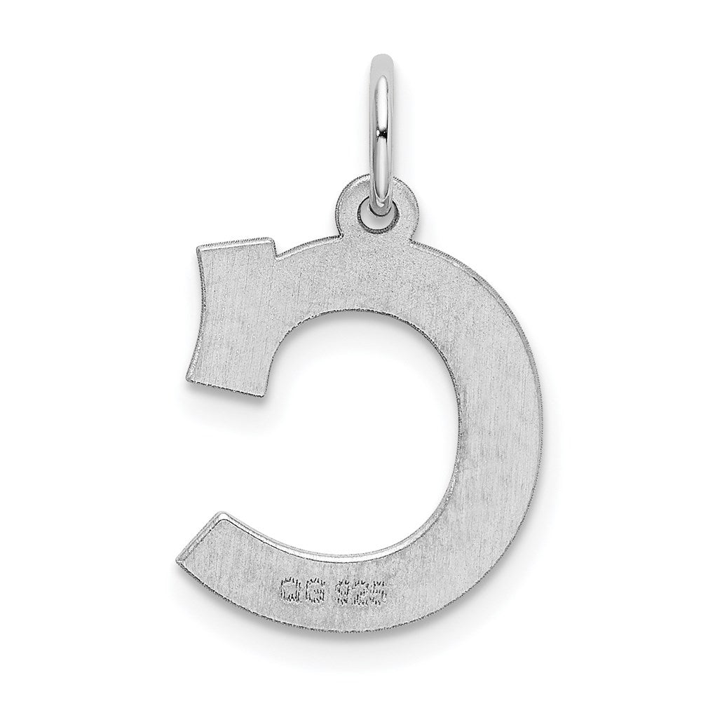 Sterling Silver Rhodium-plated Block Letter C Initial Charm