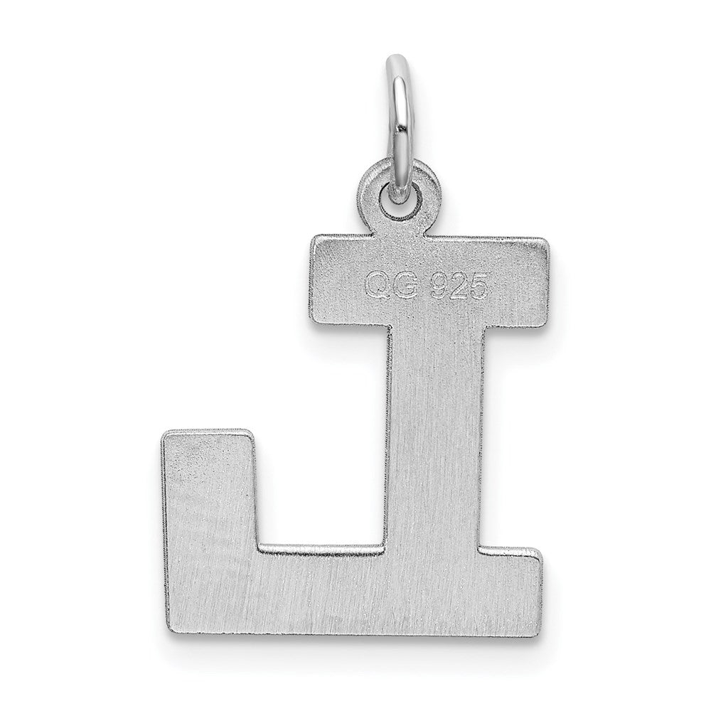 Sterling Silver Rhodium-plated Block Letter L Initial Charm