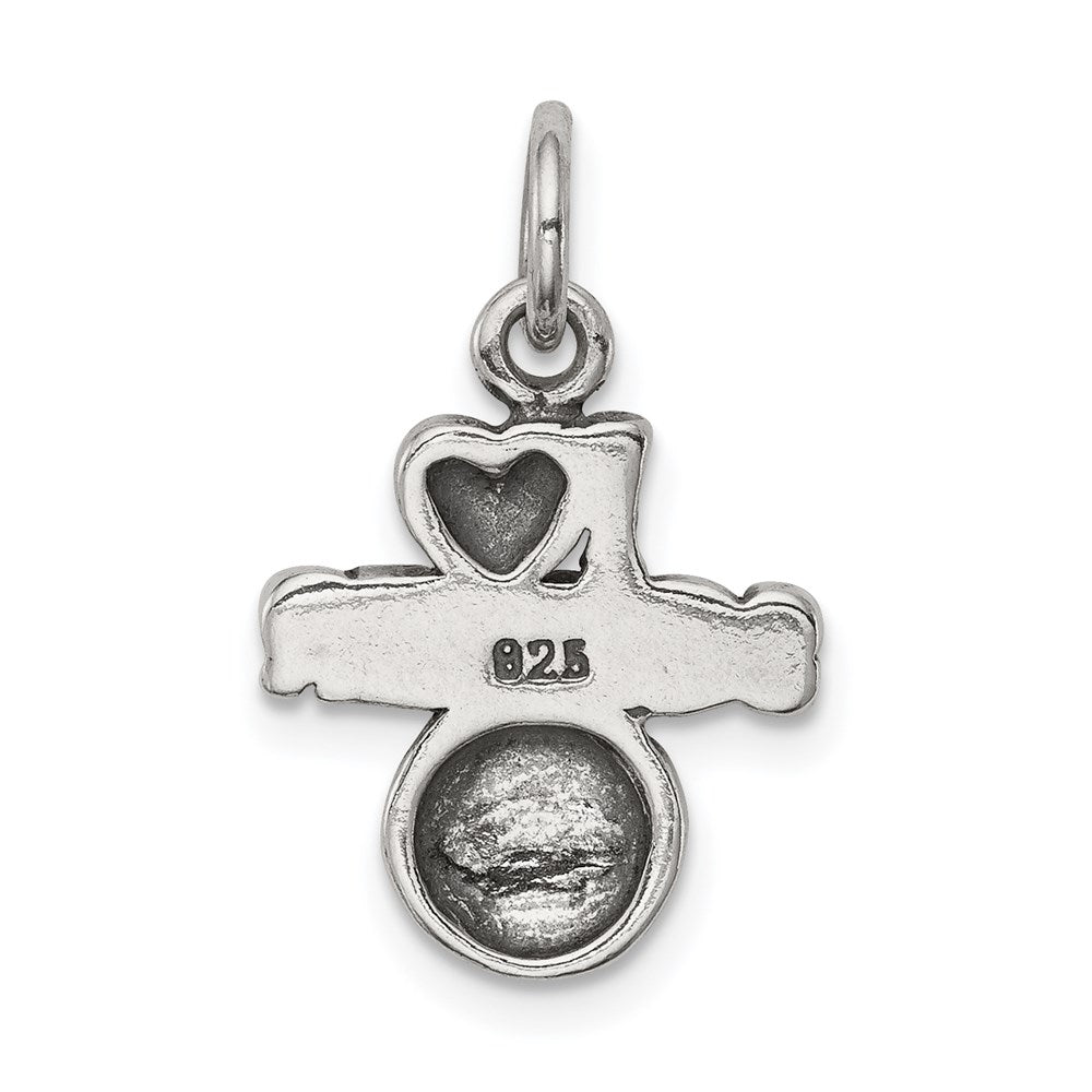 Sterling Silver Antique I (heart) Soccer Charm