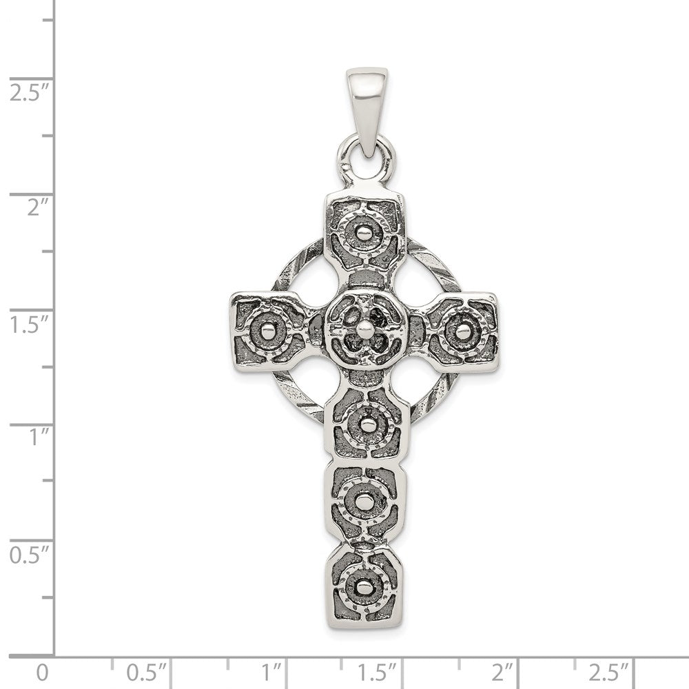 Sterling Silver Antiqued Celtic Cross Pendant