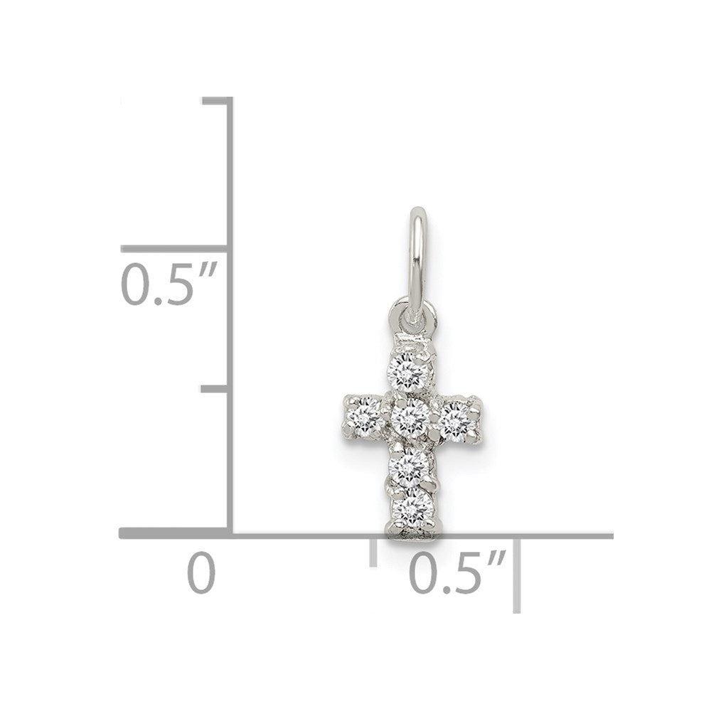 Sterling Silver CZ Cross Charm