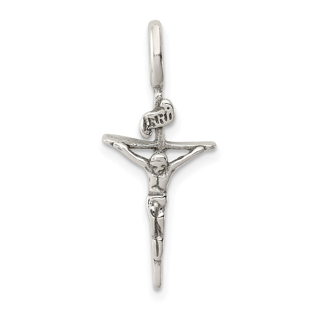 Sterling Silver Antiqued INRI Crucifix Pendant