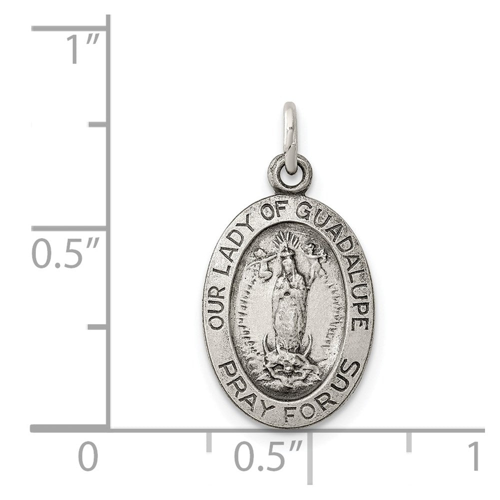 Sterling Silver Antiqued Our Lady of Guadalupe Medal