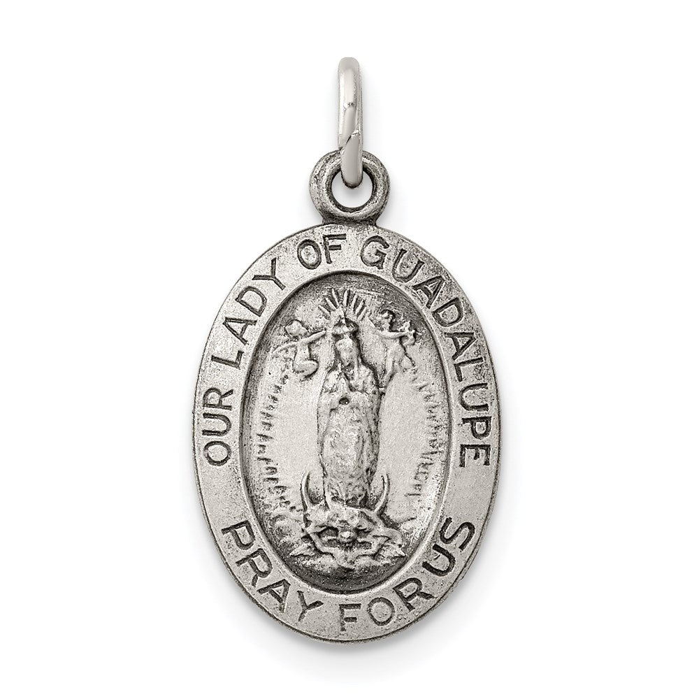 Sterling Silver Antiqued Our Lady of Guadalupe Medal