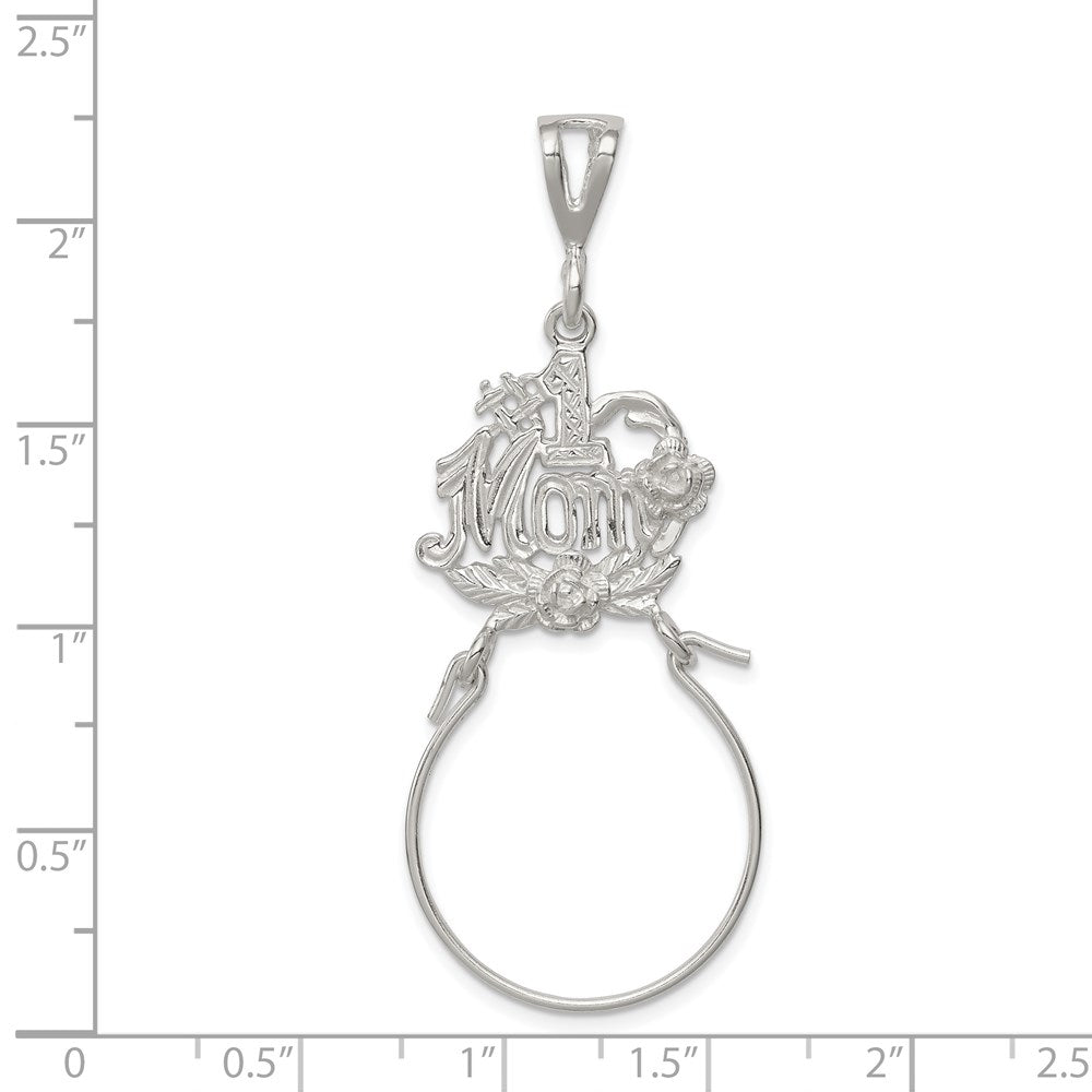 Sterling Silver #1 Mom Charm Holder