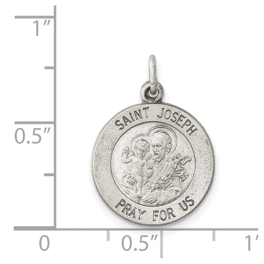 Sterling Silver Antiqued Saint Joseph Medal