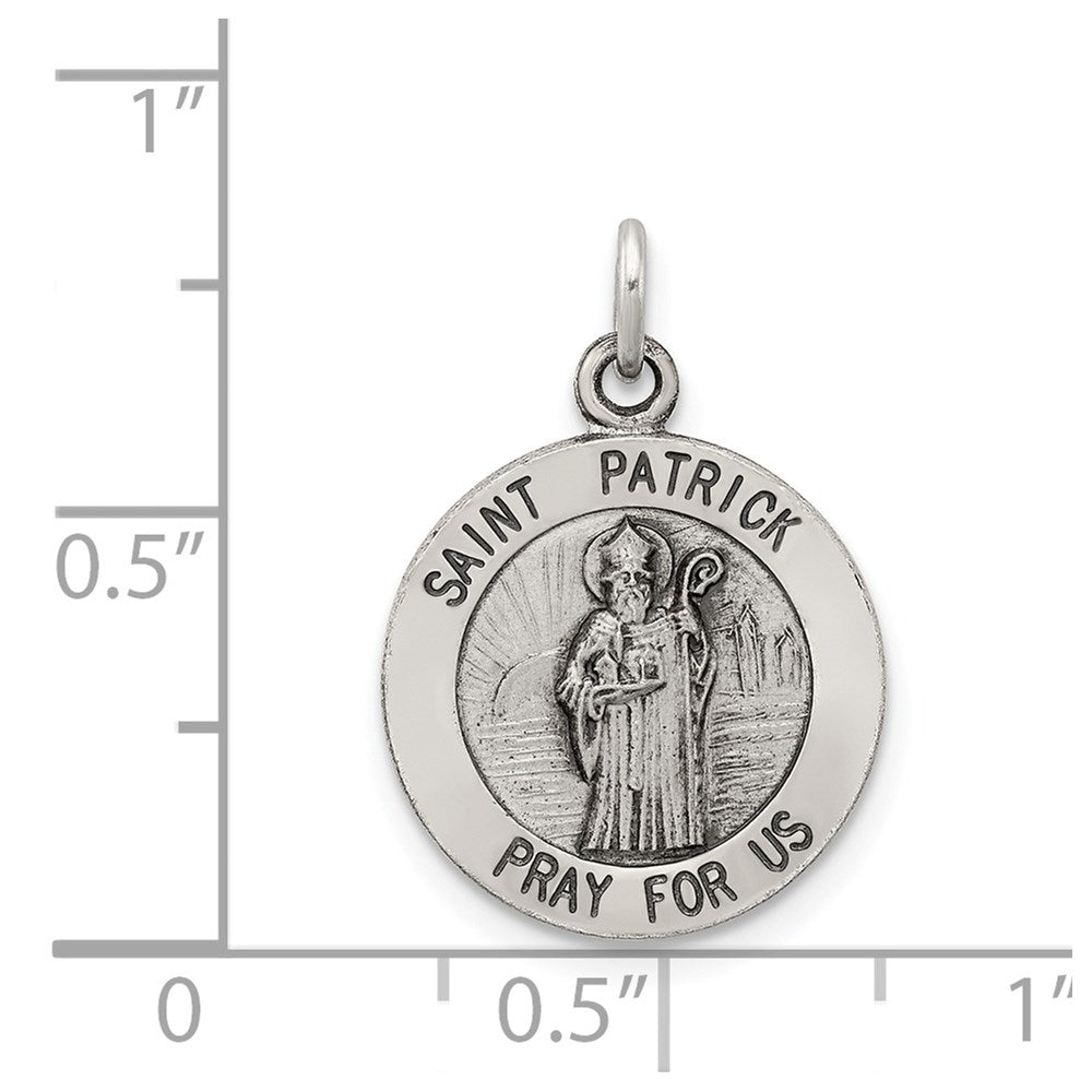 Sterling Silver Antiqued Saint Patrick Medal