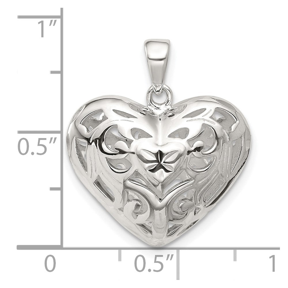 Sterling Silver Filigree Heart Pendant