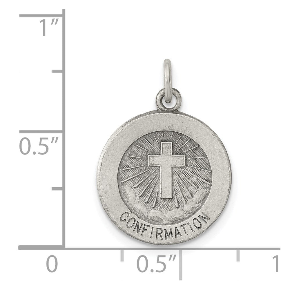 Sterling Silver Antiqued Confirmation Medal