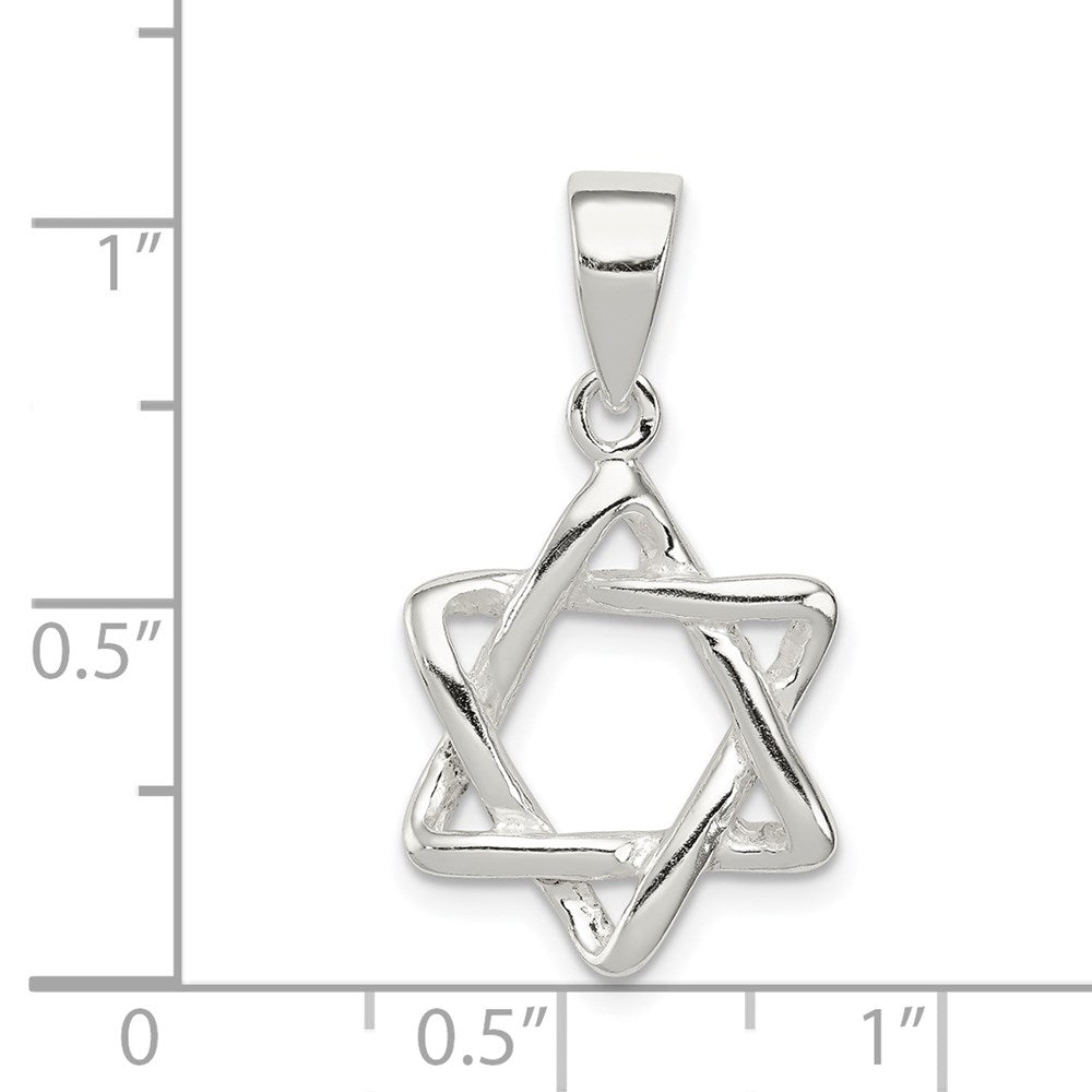 Sterling Silver 3-D Star of David Pendant