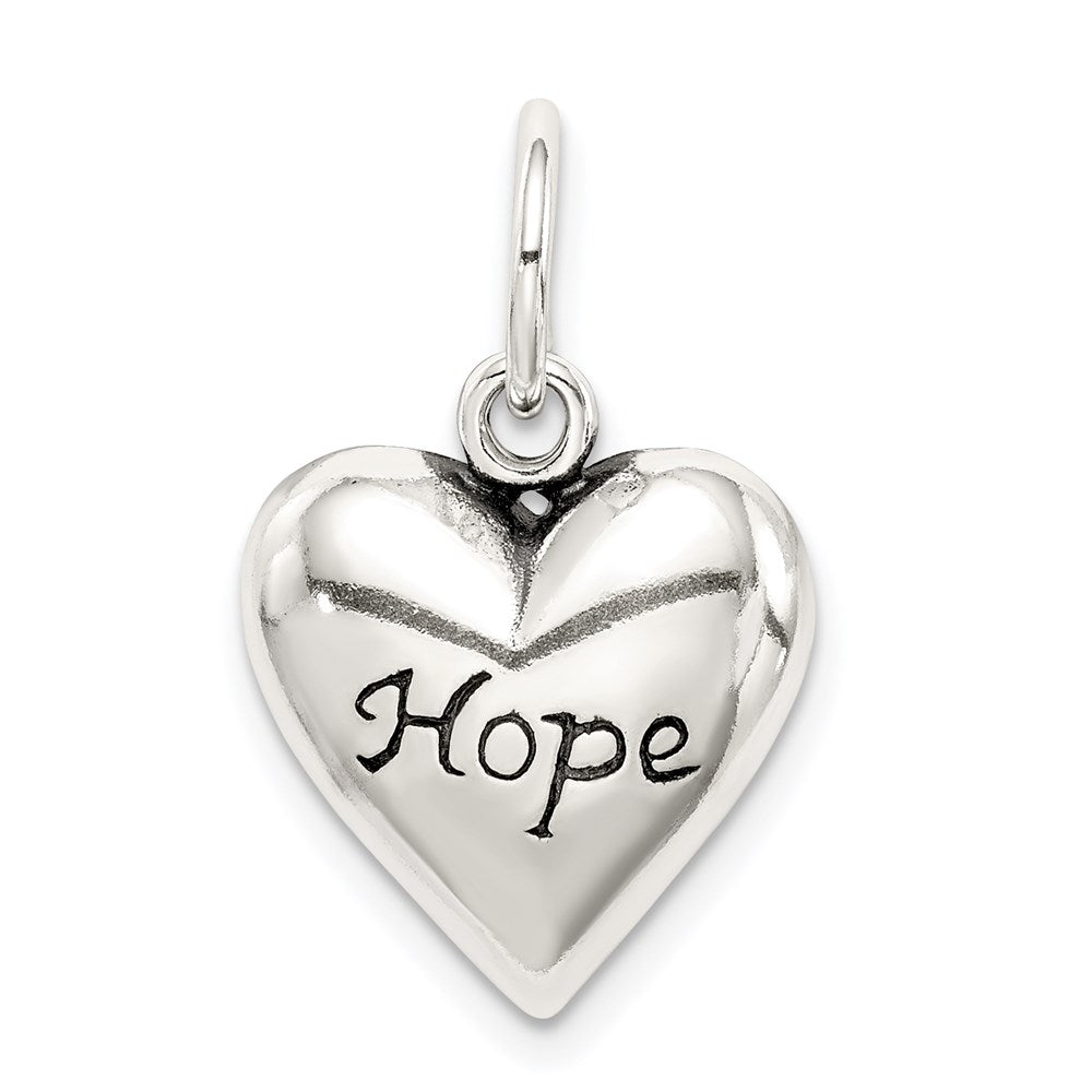 Sterling Silver Antiqued Hope Pendant