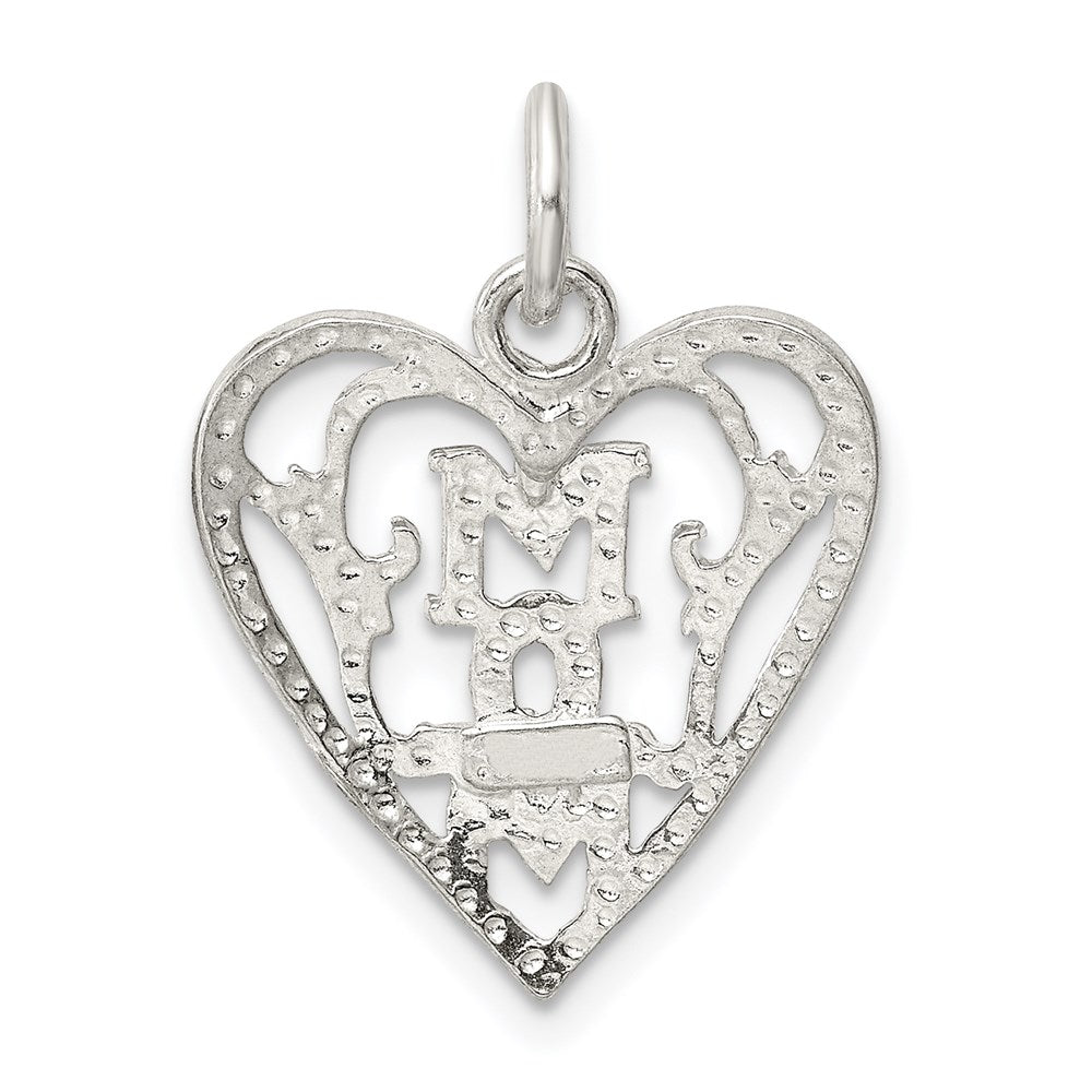 Sterling Silver Mom in Heart Pendant