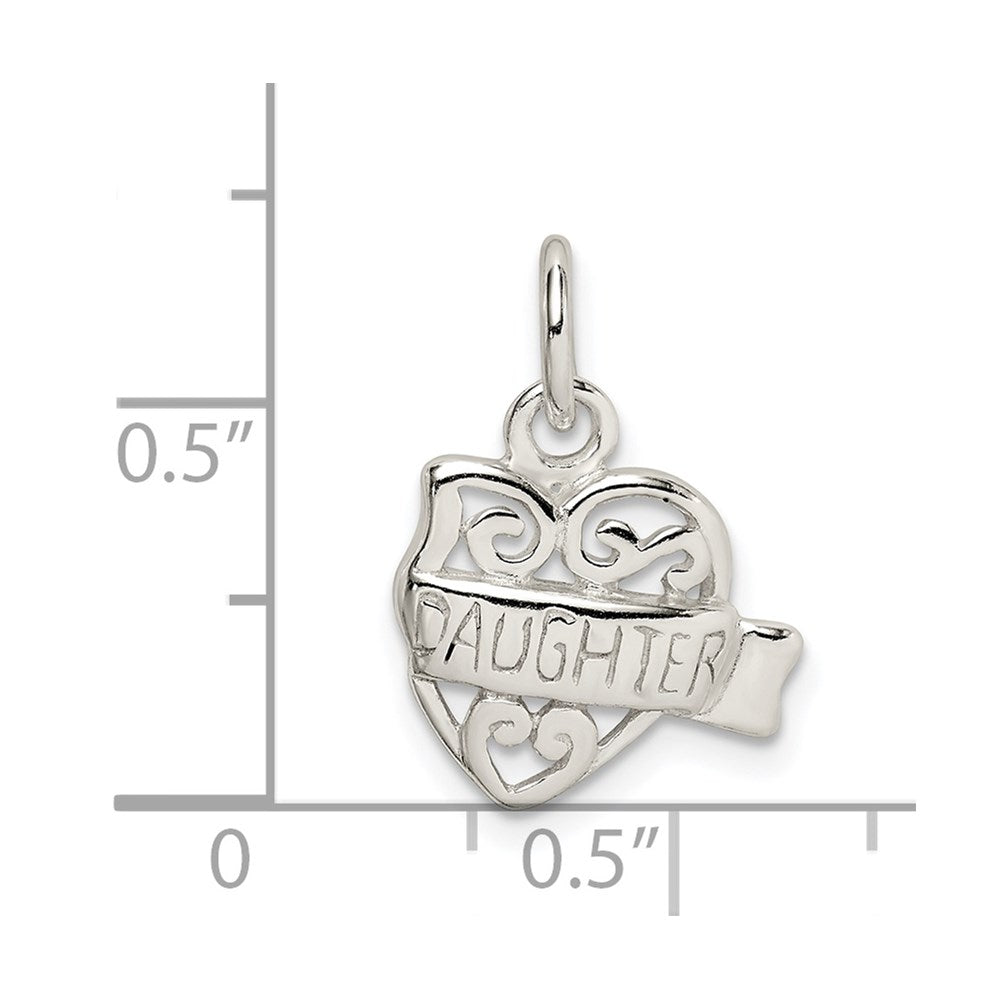 Sterling Silver Heart Daughter Charm