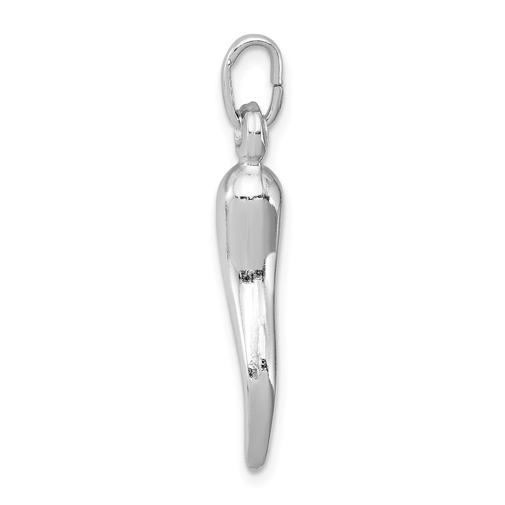 Sterling Silver Rhodium-plated Italian Horn Charm