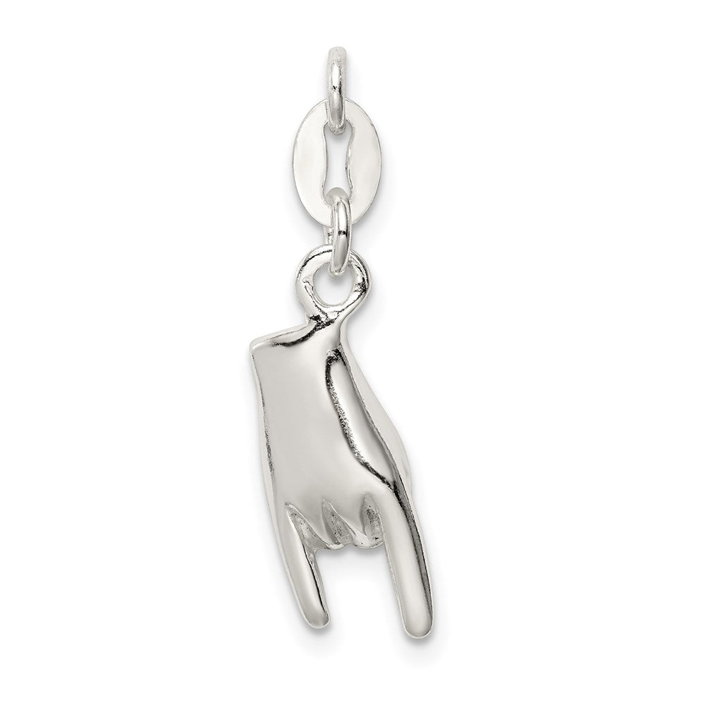 Sterling Silver Rock On Charm