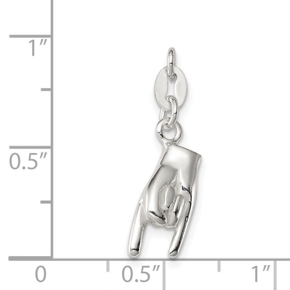 Sterling Silver Rock On Charm