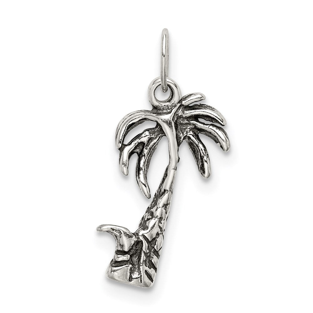 Sterling Silver Antiqued Palm Tree Charm