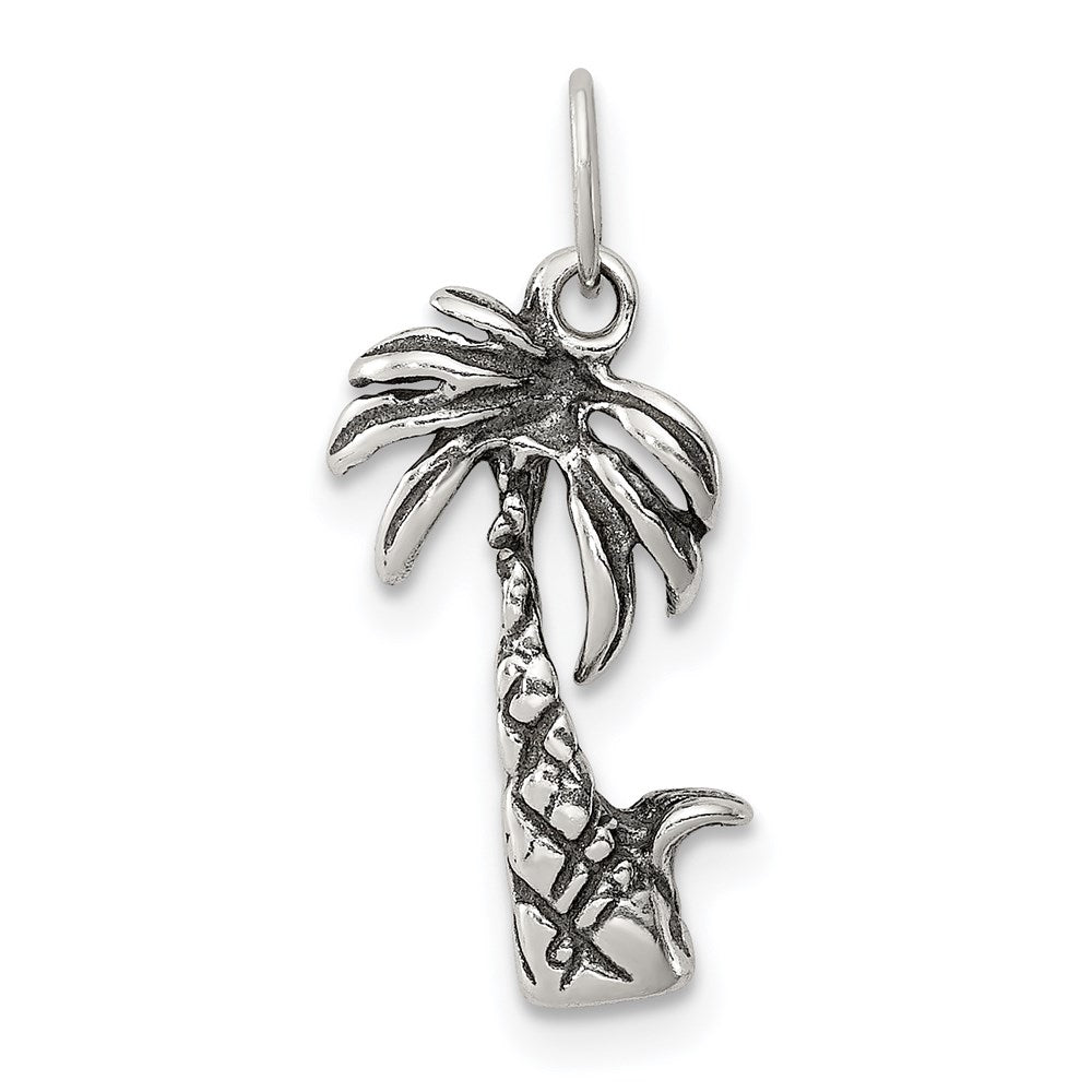 Sterling Silver Antiqued Palm Tree Charm