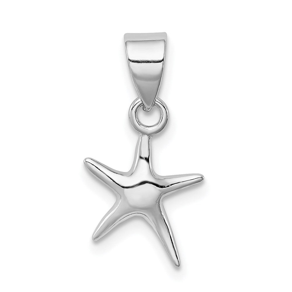 Sterling Silver Rhodium-platedStarfish Pendant