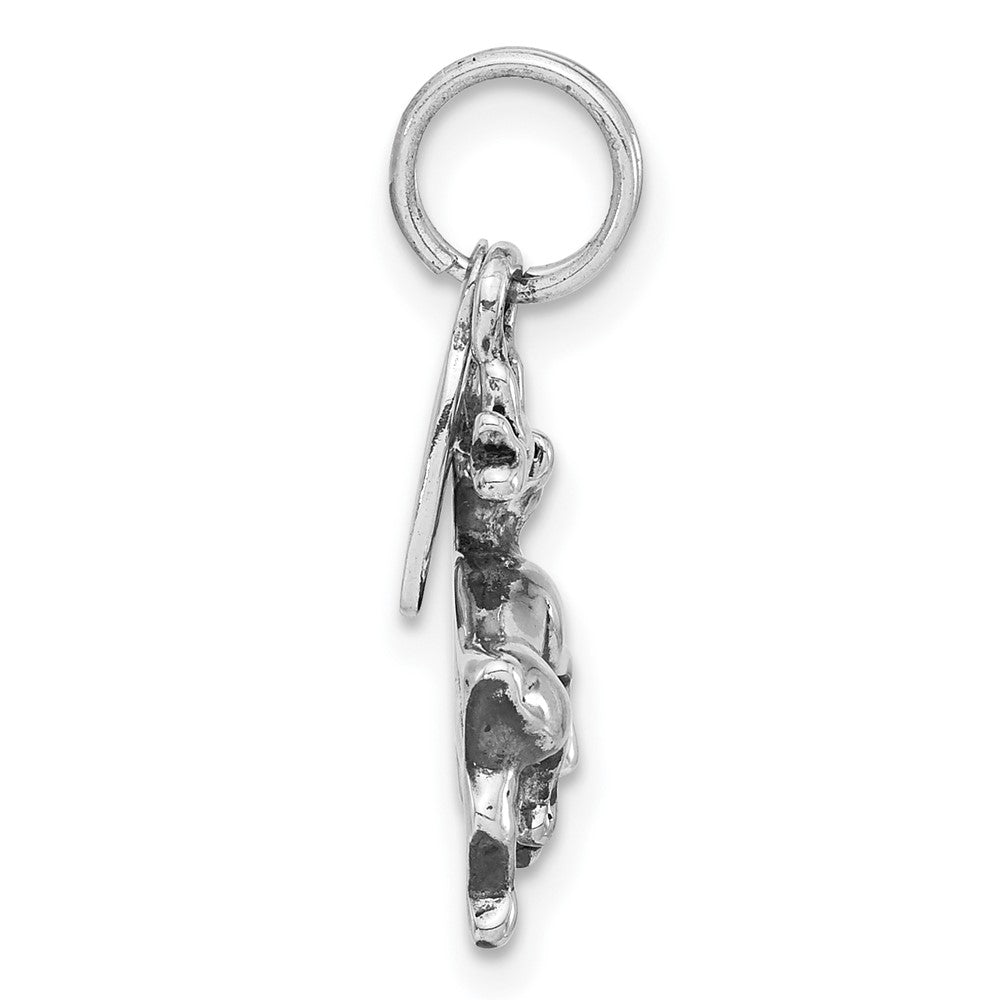 Sterling Silver Polished & Antiqued Alaska Moose Charm