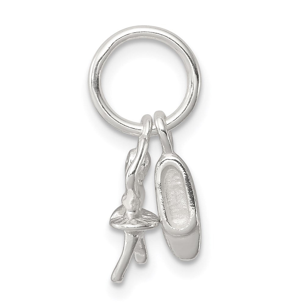 Sterling Silver Ballerina & Shoe Charm