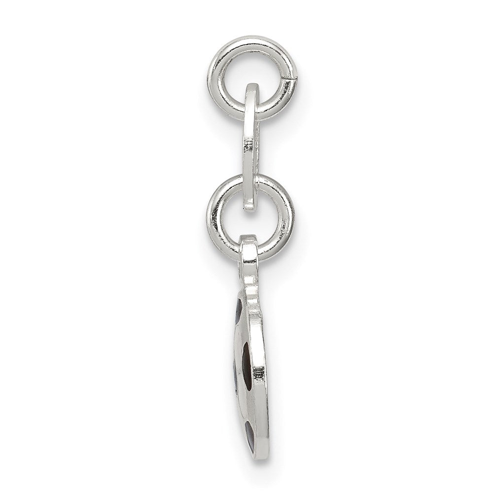 Sterling Silver Enameled Soccer Ball Charm