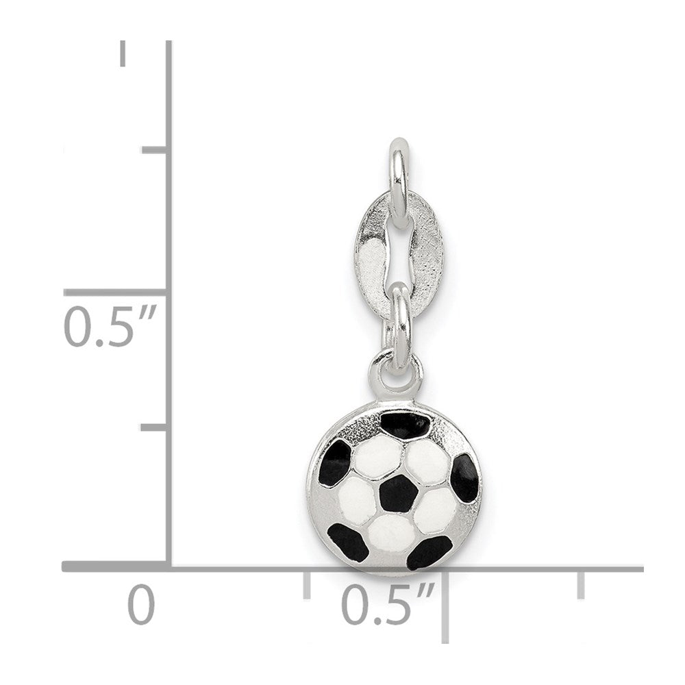 Sterling Silver Enameled Soccer Ball Charm