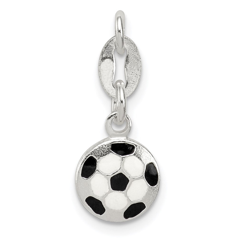 Sterling Silver Enameled Soccer Ball Charm