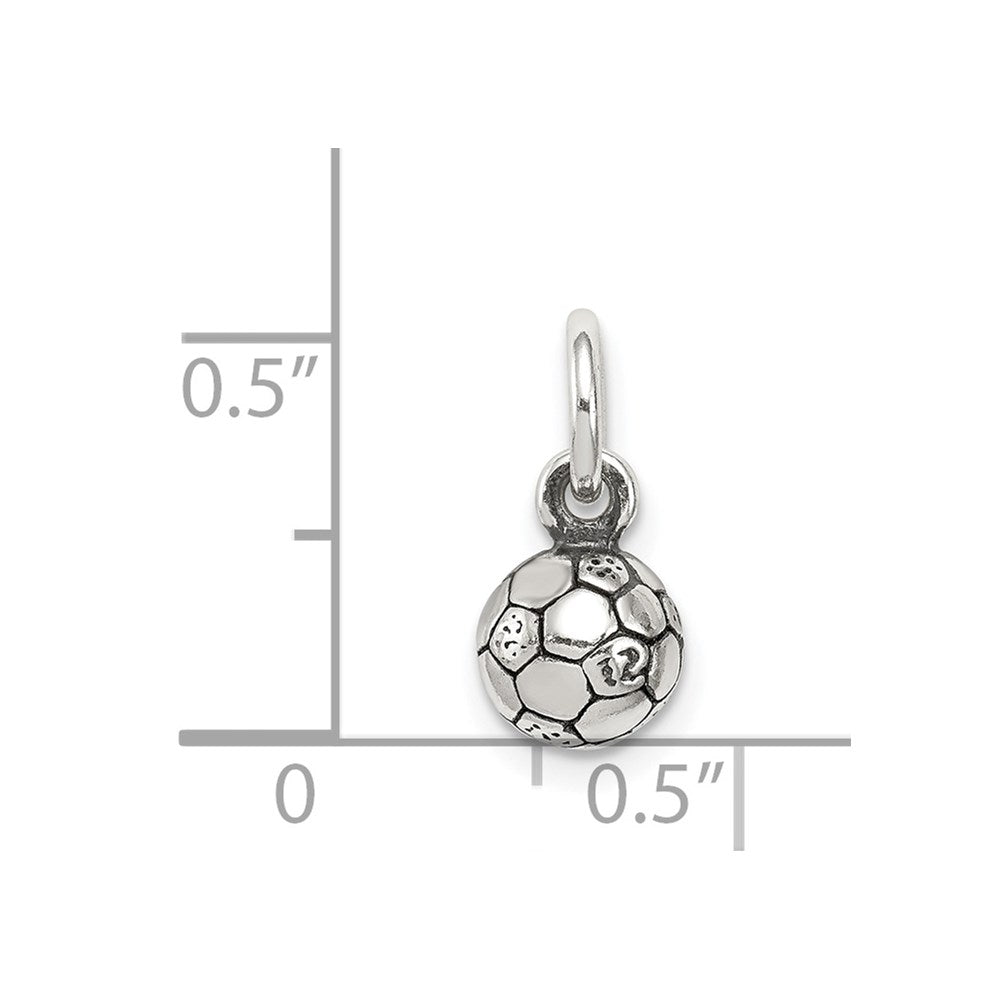 Sterling Silver Antiqued Soccer Ball Char