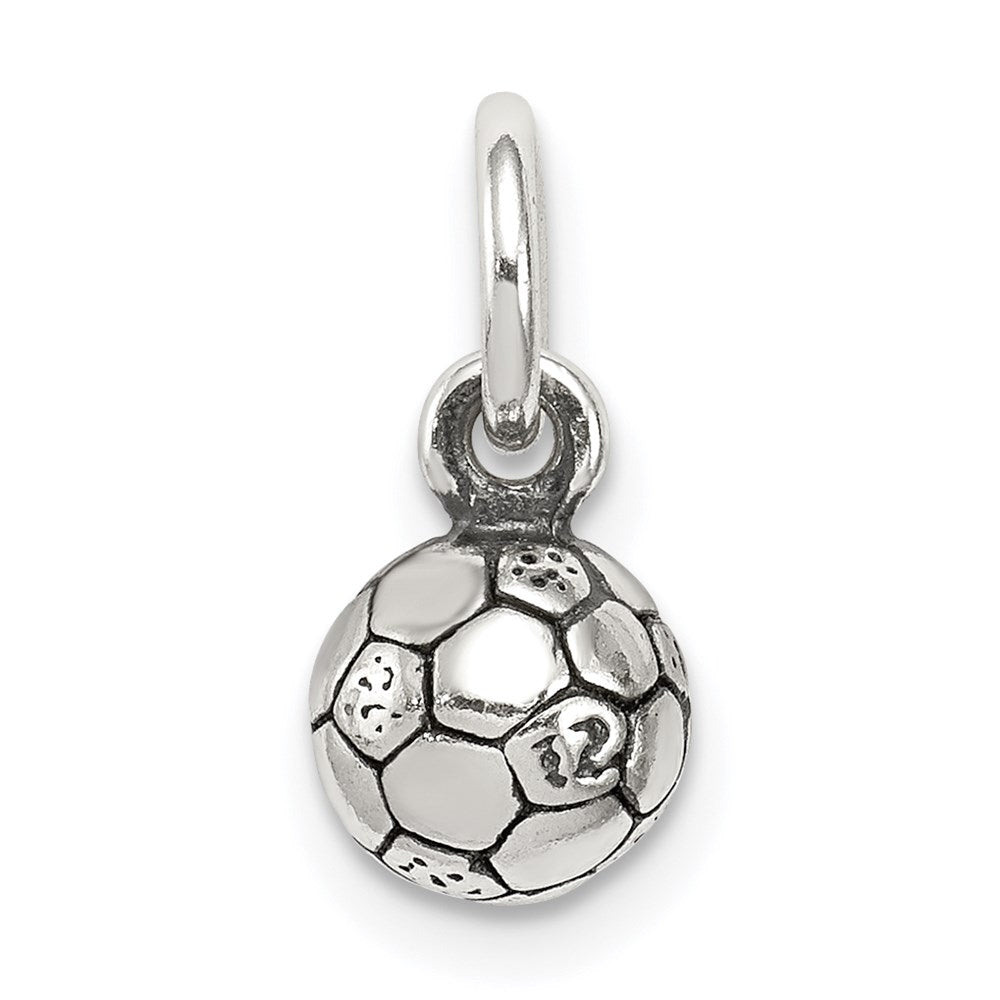 Sterling Silver Antiqued Soccer Ball Char