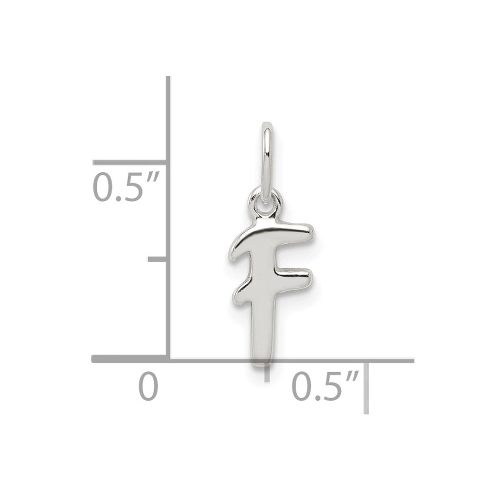 Sterling Silver Letter F Initial Charm