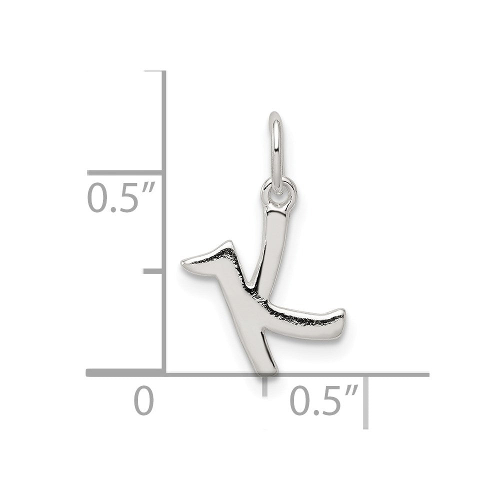 Sterling Silver Letter K Initial Charm