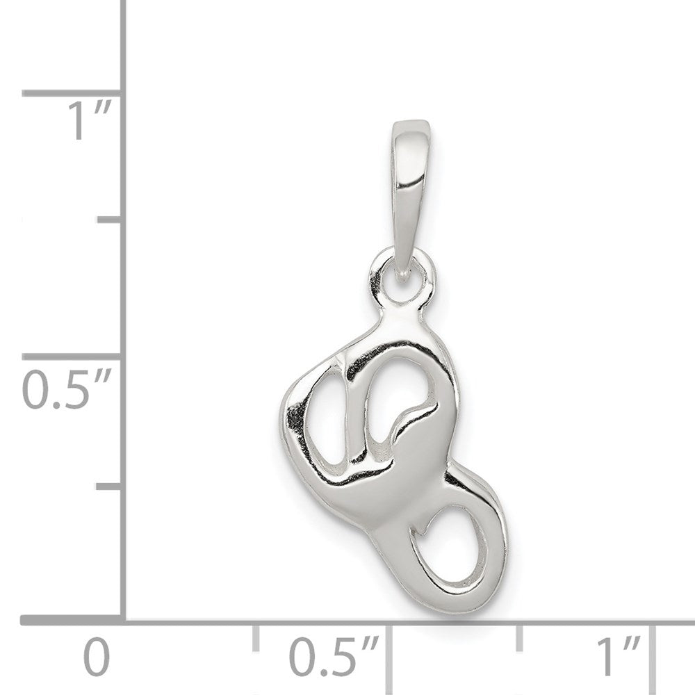 Sterling Silver Letter C Initial Pendant