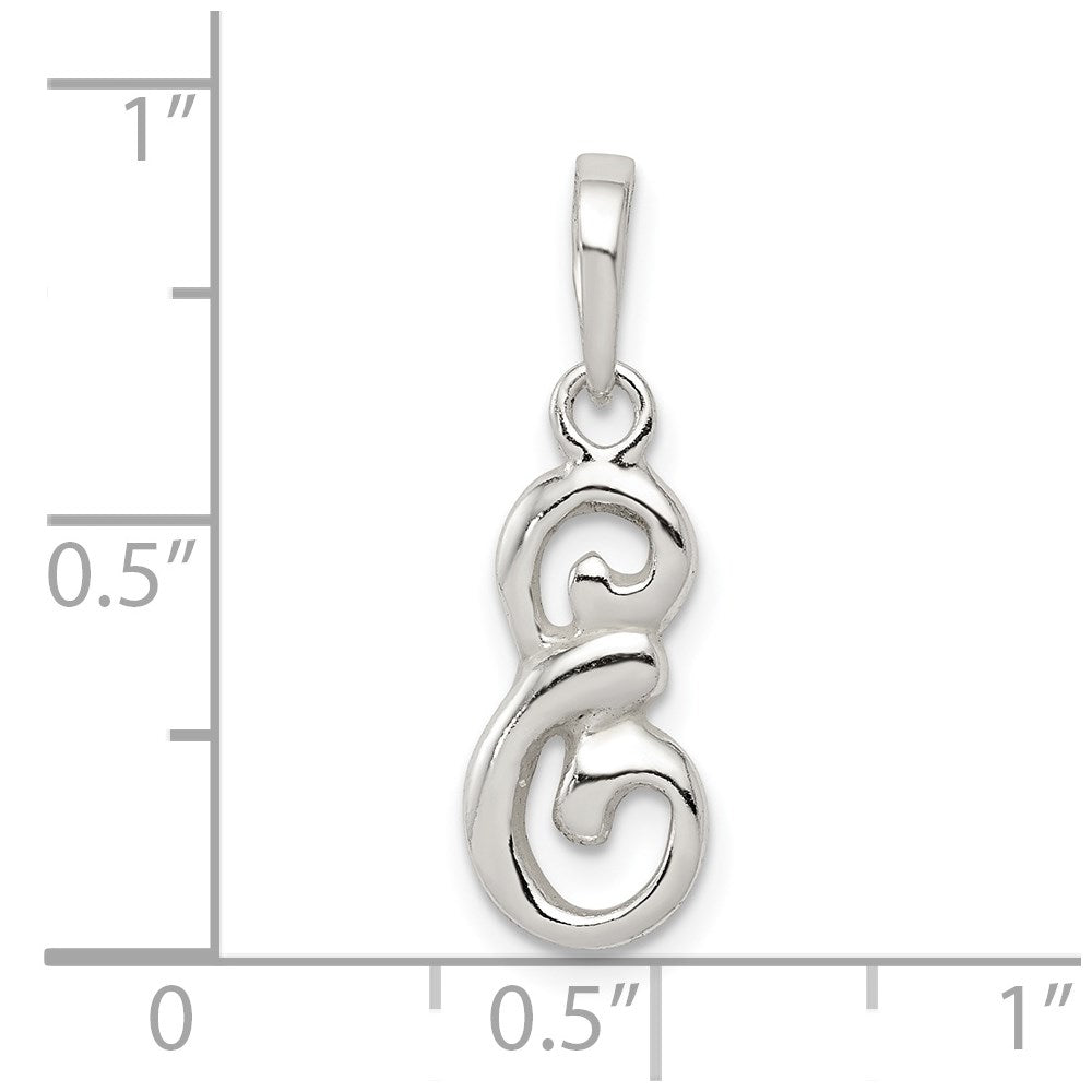 Sterling Silver Letter E Initial Pendant