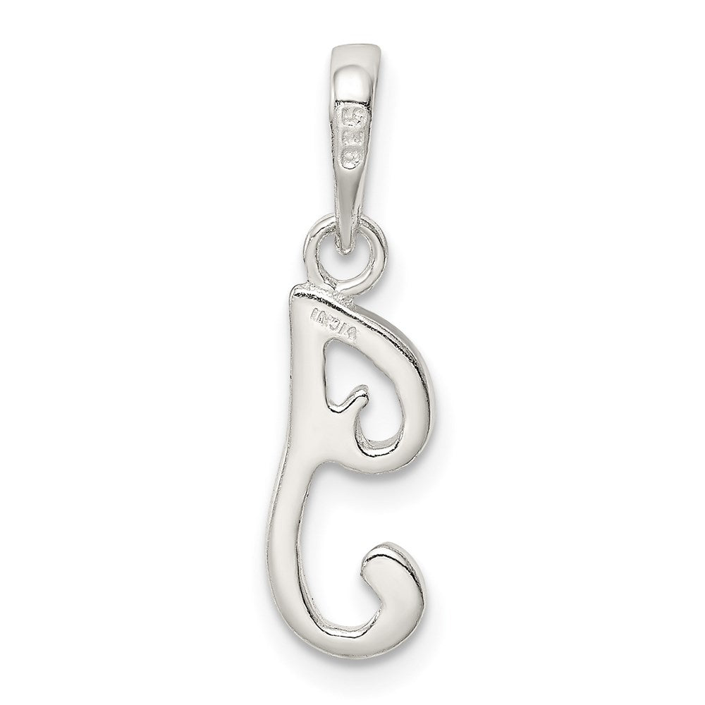 Sterling Silver Letter I Initial Pendant