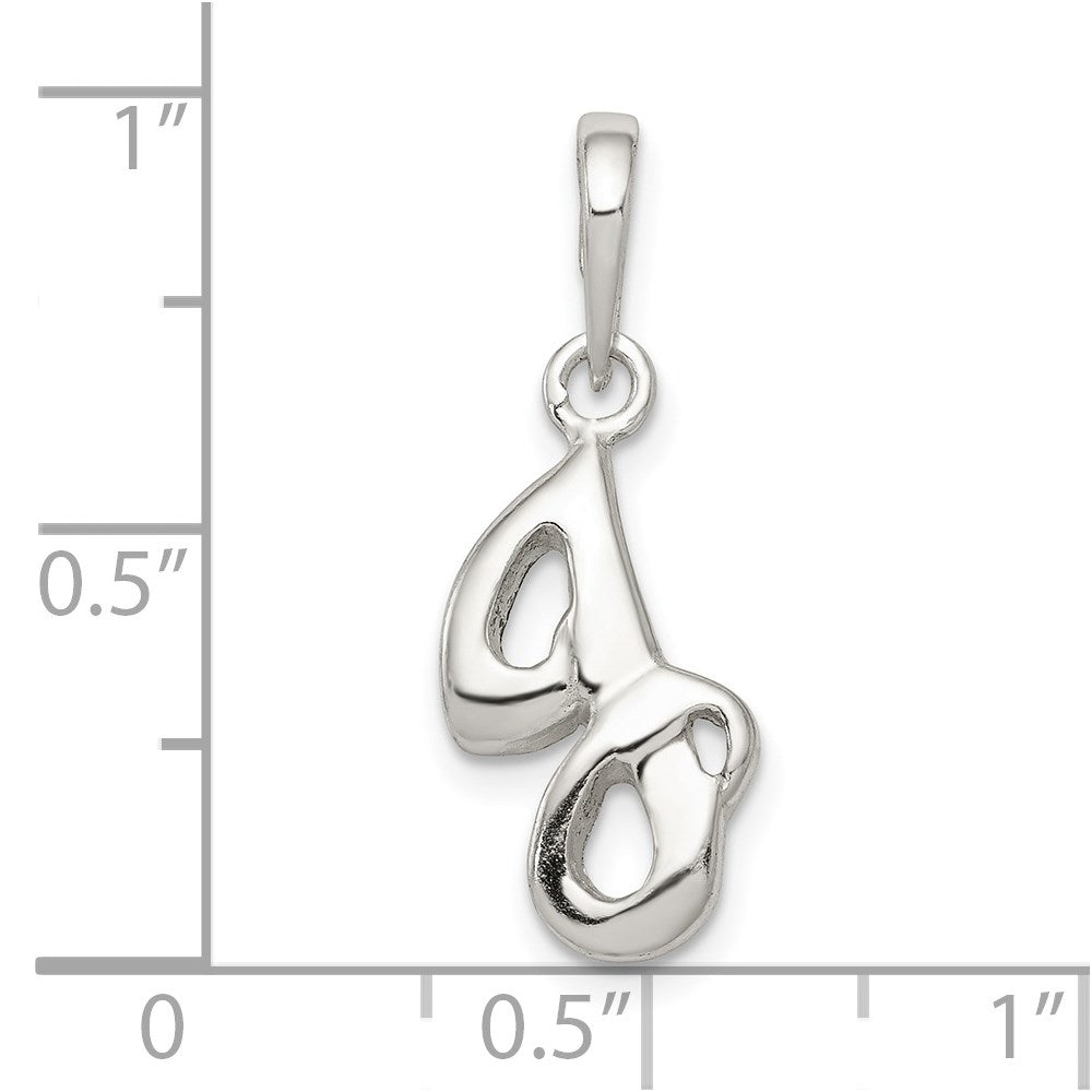 Sterling Silver Letter J Initial Pendant