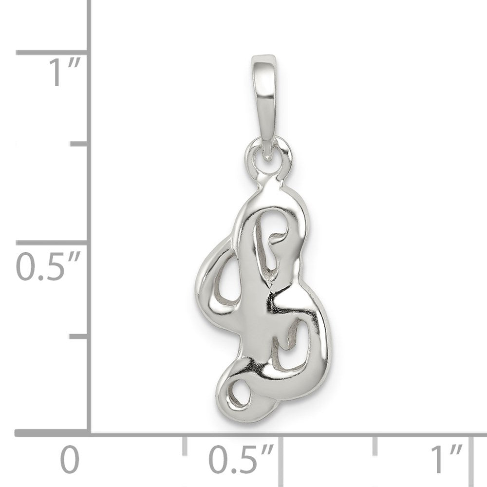 Sterling Silver Letter L Initial Pendant