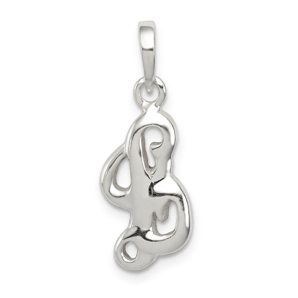 Sterling Silver Letter L Initial Pendant