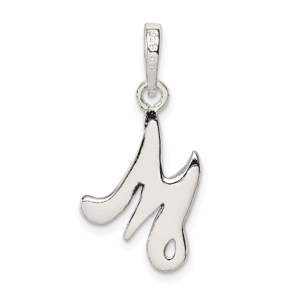 Sterling Silver Letter M Initial Pendant