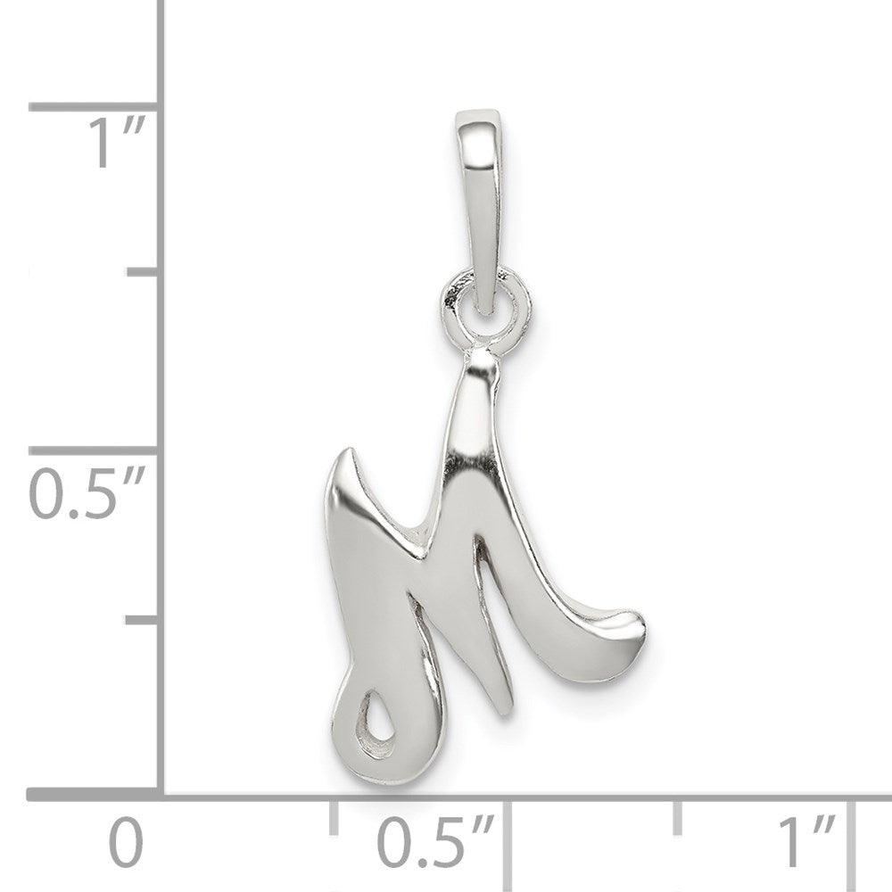 Sterling Silver Letter M Initial Pendant