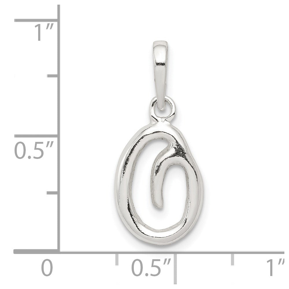 Sterling Silver Letter O Initial Pendant