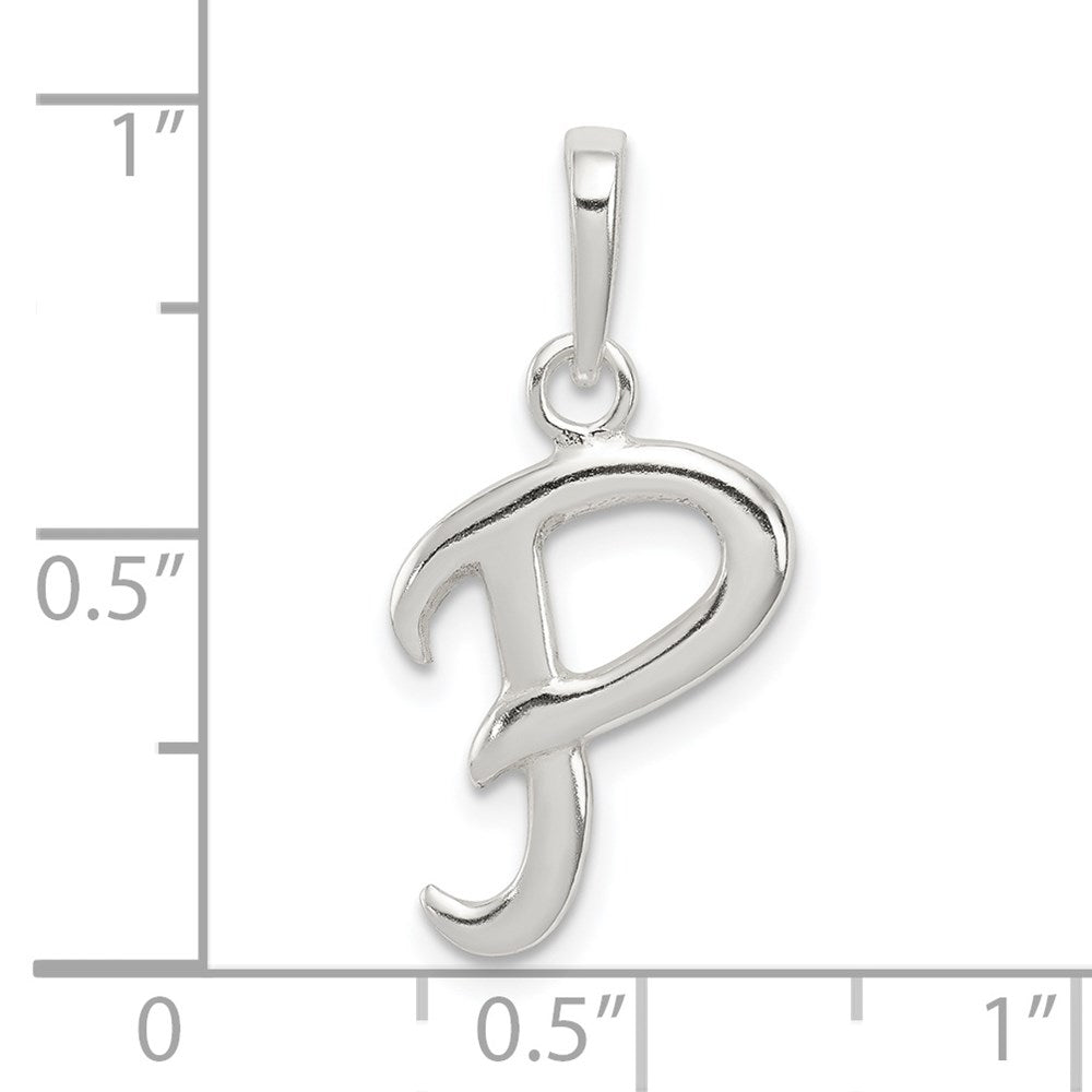 Sterling Silver Letter P Initial Pendant