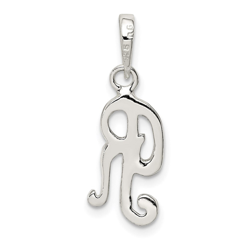 Sterling Silver Letter R Initial Pendant