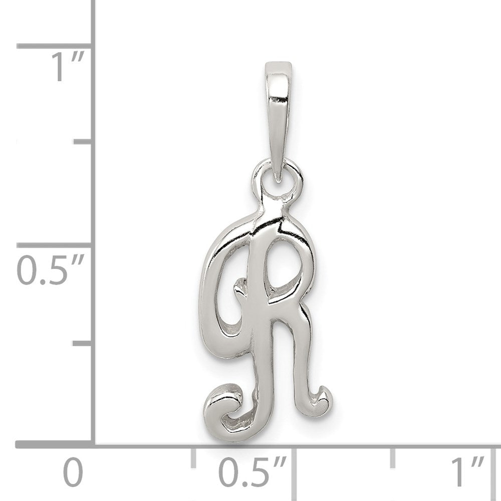 Sterling Silver Letter R Initial Pendant