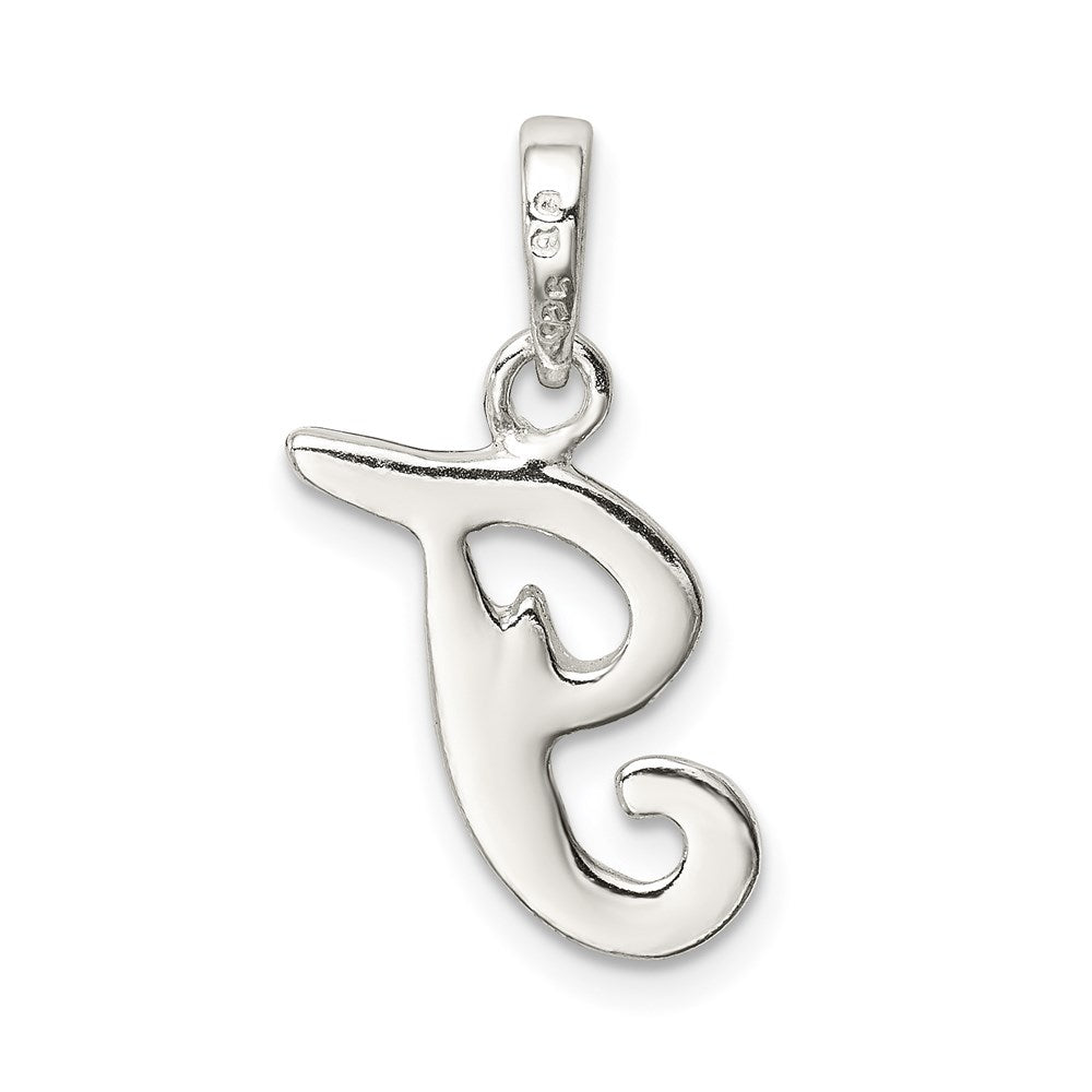 Sterling Silver Letter T Initial Pendant