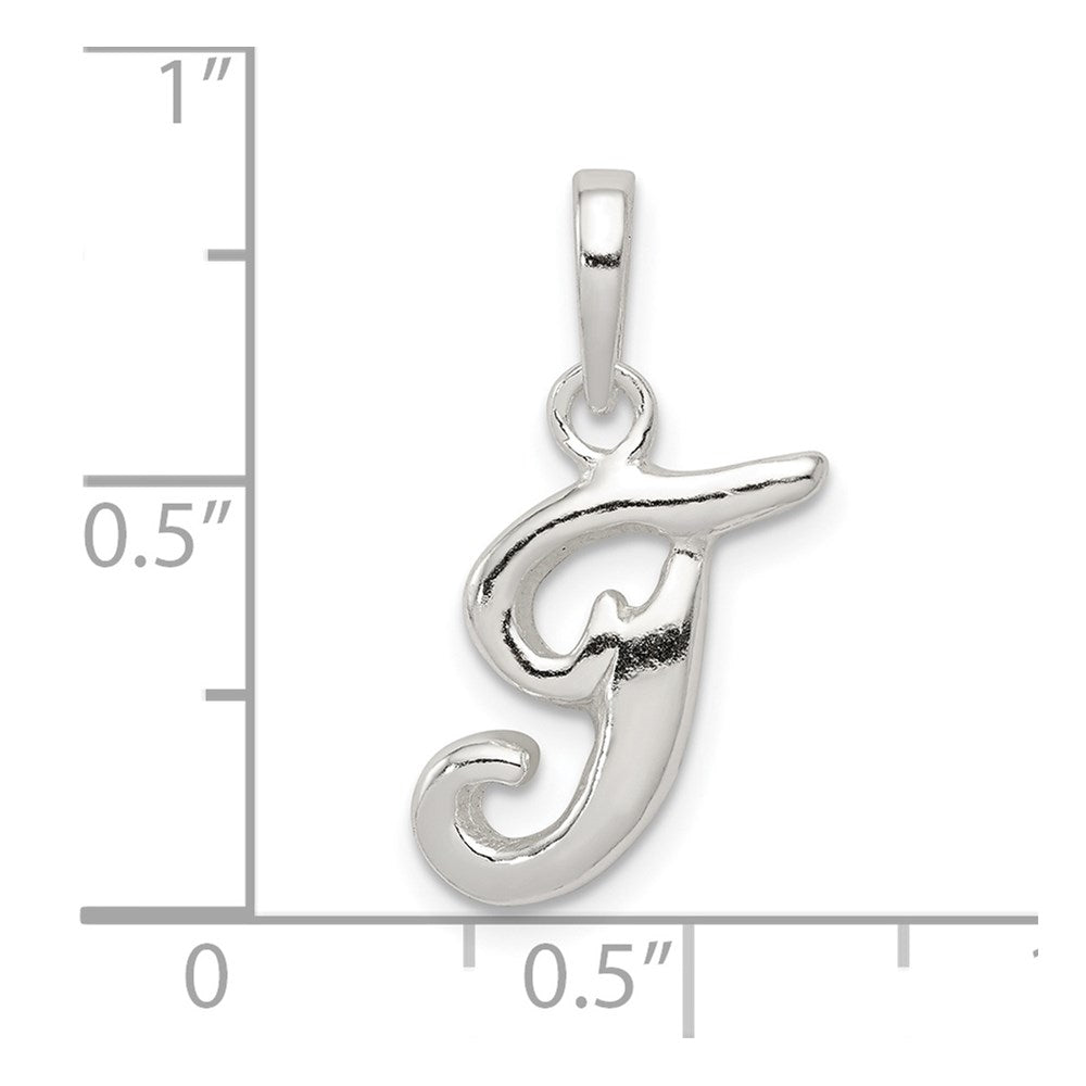 Sterling Silver Letter T Initial Pendant