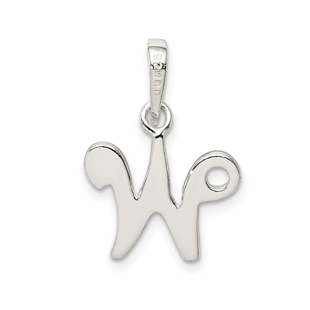 Sterling Silver Letter W Initial Pendant